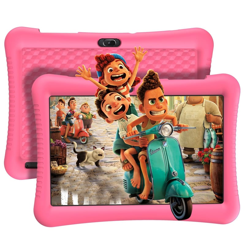 Tabletă pentru copii EagleSoar 10 inchi Android 13 - 3GB RAM 32GB Stocare, Control Parental, 6000 mAh, GPS, Cameră Duală, Husă de protecție, pentru copii de 3-12 ani, Roz