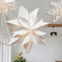 EANLOLY Világító Karácsonyi Csillag - 45 cm Fehér Papír Ablakdísz LED Fényekkel, Beltéri Dekoráció Esküvőre, Születésnapra 7