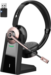 Earbay Bluetooth Headset Mikrofonnal és Zajszűréssel, USB Dongle és Töltőállomás, Vezeték Nélküli Fejhallgató Számítógép Telefon Iroda 1