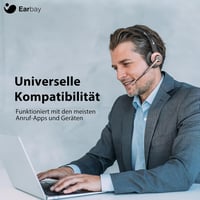 Earbay Bluetooth Headset Mikrofonnal és Zajszűréssel, USB Dongle és Töltőállomás, Vezeték Nélküli Fejhallgató Számítógép Telefon Iroda 5