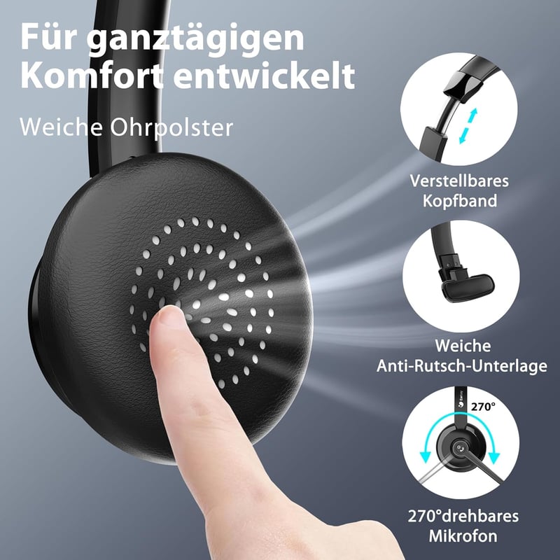 Earbay Bluetooth Headset Mikrofonnal, USB Adapterrel és Töltőállomással