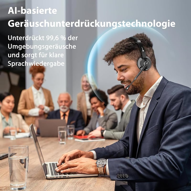 Earbay Bluetooth Headset Mikrofonnal, USB Adapterrel és Töltőállomással