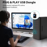 Earbay Bluetooth Headset Mikrofonnal, USB Adapterrel és Töltőállomással 7