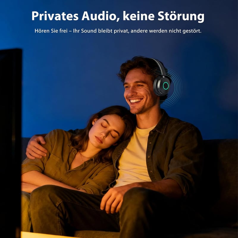 Earbay Wireless TV Fejhallgató Bluetooth 5.4 Töltőállomással Időseknek - Black