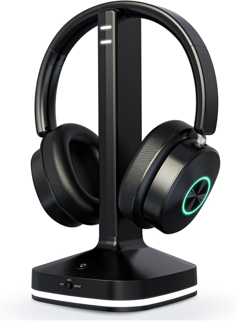Earbay Wireless TV Fejhallgató Bluetooth 5.4 Töltőállomással Időseknek - Black