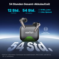 Bluetooth slúchadlá EarFun Air Pro 4+ s potlačením hluku, hybridným meničom, Hi-Res Audio, aptX Lossless, LDAC, 54-hodinovou výdržou batérie, IP55, Bluetooth 6.0 5