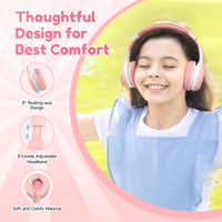 Detské Bluetooth slúchadlá EarFun s mikrofónom, skladacie, Hi-Fi stereo zvuk, 40 hodín výdrž batérie, obmedzovač hlasitosti 85/94 dB, pre školu a tablet 4