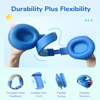 Detské slúchadlá EarFun s USB-C káblom, obmedzením hlasitosti, modré 6