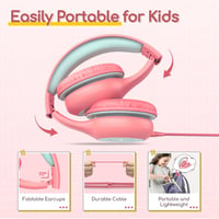 EarFun K1 gyerek fejhallgató vezetékes, hangerő-limitáló (85/94 dB) - rózsaszín 8