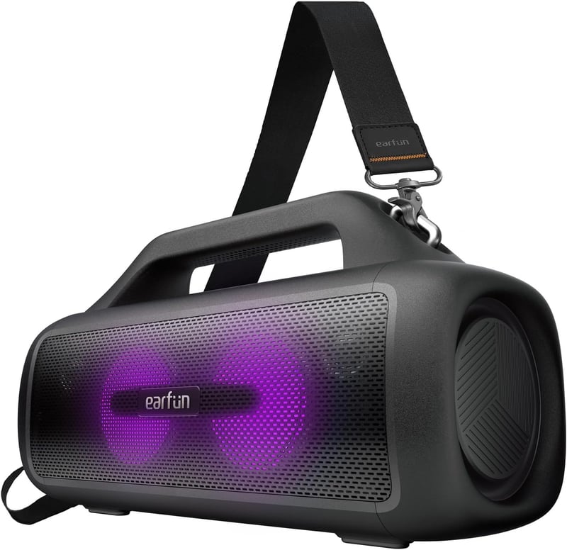 EarFun Uboom X 80W Bluetooth hangszóró, IP67 vízálló, 30 órás akkumulátor, RGB LED