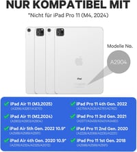 Earto iPad Air 11 Tok Billentyűzettel, 7 Szín Háttérvilágítás, QWERTY Touchpad, Fekete 2