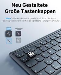 Earto iPad Air 11 Tok Billentyűzettel, 7 Szín Háttérvilágítás, QWERTY Touchpad, Fekete 4