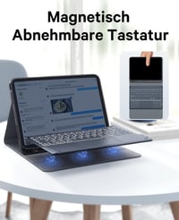 Earto iPad Air 11 Tok Billentyűzettel, 7 Szín Háttérvilágítás, QWERTY Touchpad, Fekete 8