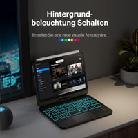 Earto iPad Mini 7 Billentyűzetes Tok Trackpad-dal, 360° Forgatható, 7 Szín Háttérvilágítás, QWERTZ 4