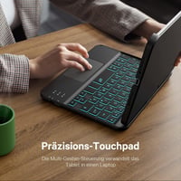 Earto iPad Mini 7 Billentyűzetes Tok Trackpad-dal, 360° Forgatható, 7 Szín Háttérvilágítás, QWERTZ 3