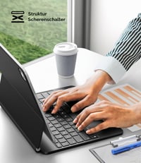 Earto Magic Keyboard pre iPad Pro 12.9 so španielskou klávesnicou, 7-farebným podsvietením, magnetickým plávajúcim dizajnom, trackpadom, čierna (6./5./4./3. gen) 7