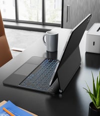 Earto Magic Keyboard pre iPad Pro 12.9 so španielskou klávesnicou, 7-farebným podsvietením, magnetickým plávajúcim dizajnom, trackpadom, čierna (6./5./4./3. gen) 8