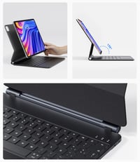 Earto Magic Keyboard pre iPad Pro 12.9 so španielskou klávesnicou, 7-farebným podsvietením, magnetickým plávajúcim dizajnom, trackpadom, čierna (6./5./4./3. gen) 6