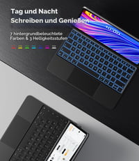 Earto Magic Keyboard pre iPad Pro 12.9 so španielskou klávesnicou, 7-farebným podsvietením, magnetickým plávajúcim dizajnom, trackpadom, čierna (6./5./4./3. gen) 4