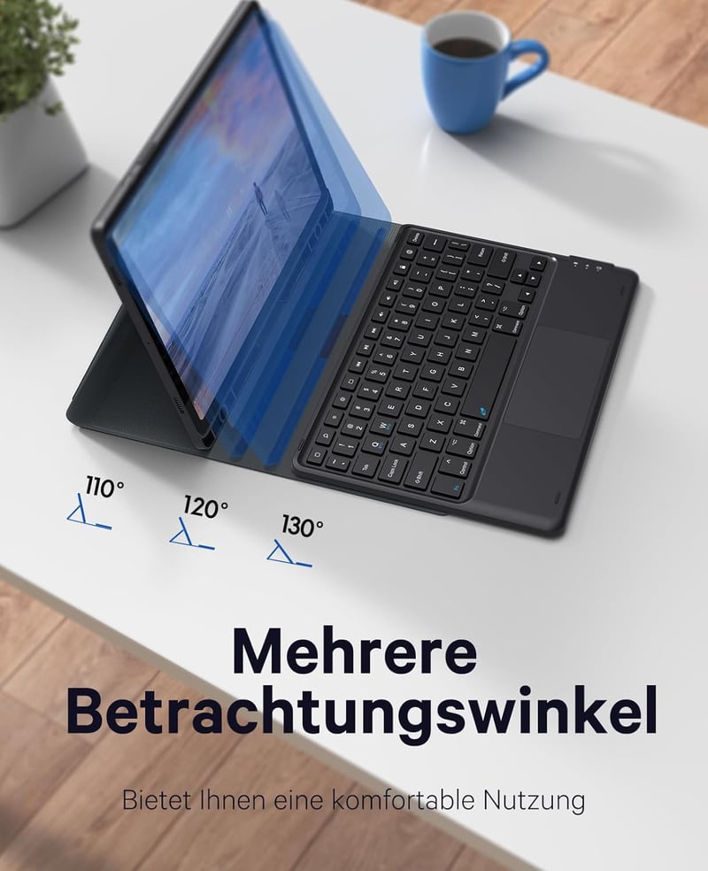 Earto Samsung Galaxy Tab S10 Lite/FE Mágneses Billentyűzet QWERTZ, S Pen Tartóval