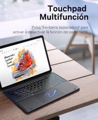Earto Samsung Galaxy Tab S9 Plus 12.4" billentyűzet 7 szín háttérvilágítás touchpad 4