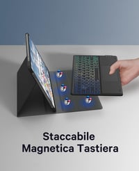 Earto Samsung Galaxy Tab S9 Plus 12.4" Bluetooth Billentyűzet Touchpad-dal, 7 Szín Háttérvilágítás 6