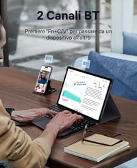 Earto Samsung Galaxy Tab S9 Plus 12.4" Bluetooth Billentyűzet Touchpad-dal, 7 Szín Háttérvilágítás 5