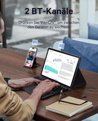 Earto Samsung Galaxy Tab S9 Plus Billentyűzetes Tok 12.4" - Érintőpaddal, 3-Zónás RGB Háttérvilágítással, S Pen Tartóval, Német QWERTZ Kiosz 4