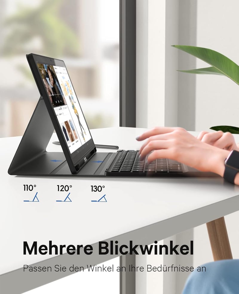 Earto Samsung Tab A8 Billentyűzetes Tok - Érintőpados, Ultravékony, Mágneses, USB-C Tölthető Billentyűzet 10.5" (2021) Tablethez, SM-X200/X2