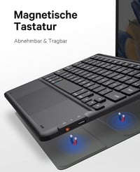Earto Samsung Tab A8 Billentyűzetes Tok - Érintőpados, Ultravékony, Mágneses, USB-C Tölthető Billentyűzet 10.5" (2021) Tablethez, SM-X200/X2 4