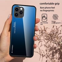 EASSGU kryt na Samsung Galaxy S25 Ultra (6,8"), sklenený zadný kryt s farebným prechodom, nárazuvzdorné puzdro odolné voči poškriabaniu – modro-čierne 6