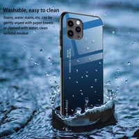 EASSGU kryt na Samsung Galaxy S25 Ultra (6,8"), sklenený zadný kryt s farebným prechodom, nárazuvzdorné puzdro odolné voči poškriabaniu – modro-čierne 5