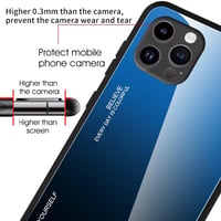 EASSGU kryt na Samsung Galaxy S25 Ultra (6,8"), sklenený zadný kryt s farebným prechodom, nárazuvzdorné puzdro odolné voči poškriabaniu – modro-čierne 3