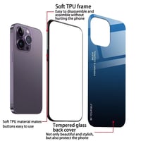 EASSGU kryt na Samsung Galaxy S25 Ultra (6,8"), sklenený zadný kryt s farebným prechodom, nárazuvzdorné puzdro odolné voči poškriabaniu – modro-čierne 4