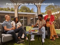Vyskakovací stanový pavilón East Oak 3x3 m, pre 4-6 osôb, UPF 50+ UV ochrana, sieťka proti hmyzu, 360° vetranie, vodoodolný, béžový, s prenosnou taškou 8