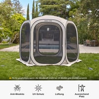 Vyskakovací stanový pavilón East Oak 3x3 m, pre 4-6 osôb, UPF 50+ UV ochrana, sieťka proti hmyzu, 360° vetranie, vodoodolný, béžový, s prenosnou taškou 2