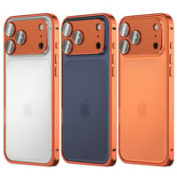 Husă tip bumper din metal Eastcoo pentru iPhone 17 Pro (6,3 inchi) – Cadru din aluminiu, protecție individuală pentru lentile, folie de protecție pentru ecran din sticlă securizată HD, design cu cataramă tip hipocamp 9