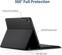 EasyAcc iPad 10.2" Billentyűzetes Tok QWERTZ Német Billentyűzettel, 7-9. Generáció 5