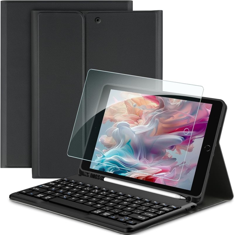 EasyAcc iPad 10.2 hüvely billentyűzettel 9./8./7. generáció fekete