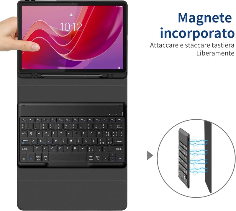 EasyAcc Lenovo Tab M11 TB330 2024 Billentyűzetes Tok Képernyővédővel