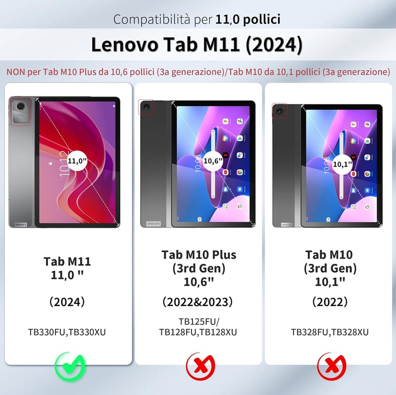 EasyAcc Lenovo Tab M11 TB330 2024 Billentyűzetes Tok Képernyővédővel