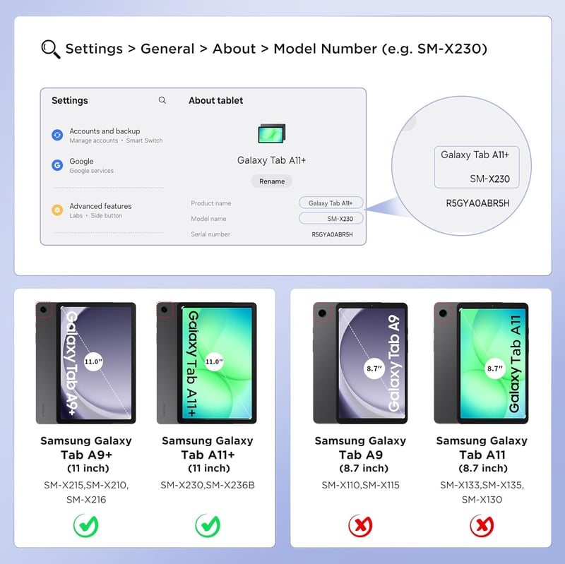 EasyAcc Samsung Galaxy Tab A11+ A9+ 11" Tok Sötétkék PU Bőr Állvánnyal - Galaxy Tab A11+ 11 Zoll, darkblue
