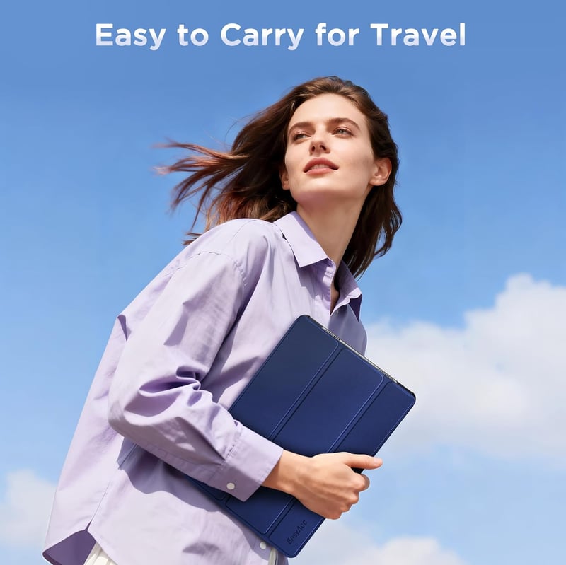 EasyAcc Samsung Galaxy Tab A11+ A9+ 11" Tok Sötétkék PU Bőr Állvánnyal - Galaxy Tab A11+ 11 Zoll, darkblue
