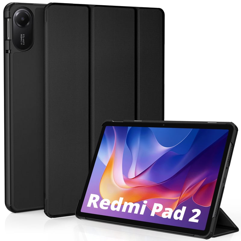 EasyAcc Xiaomi Redmi Pad 2 11" tok állvánnyal, PU bőr - fekete