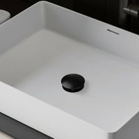EasyByMall matná čierna umývadlová výpusť 66 mm, výsuvná (click-clack), so závitom M8, do kúpeľne alebo kuchynského drezu 7