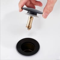 EasyByMall matná čierna umývadlová výpusť 66 mm, výsuvná (click-clack), so závitom M8, do kúpeľne alebo kuchynského drezu 9