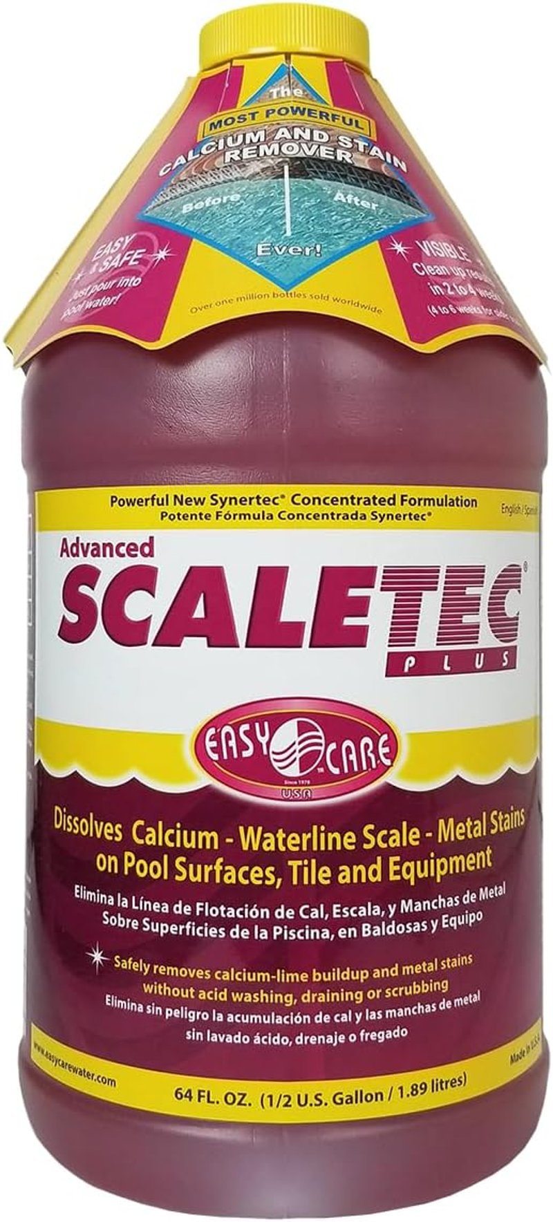 EasyCare Scaletec Plus 1,89 literes vízkőoldó és folteltávolító folyadék - hatékony tisztítószer háztartási eszközökhöz