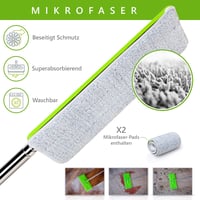EasyGleam 2 mikroszálas mopfej csere padlótisztításhoz, mosható, minden padlótípushoz 2