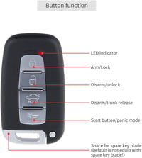 EASYGUARD Autóriasztó Rendszer Kulcs Nélküli Belépés PKE Távirányító Motor Indítás Leállítás Push Start Automatikus Zár 12V EC003N-K 2