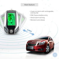 EASYGUARD EC204 Kétirányú Autóriasztó PKE Passzív Kulcs Nélküli Belépéssel, Újratölthető LCD Kijelzős Távirányítóval és Rázkódás Érzékelővel 6